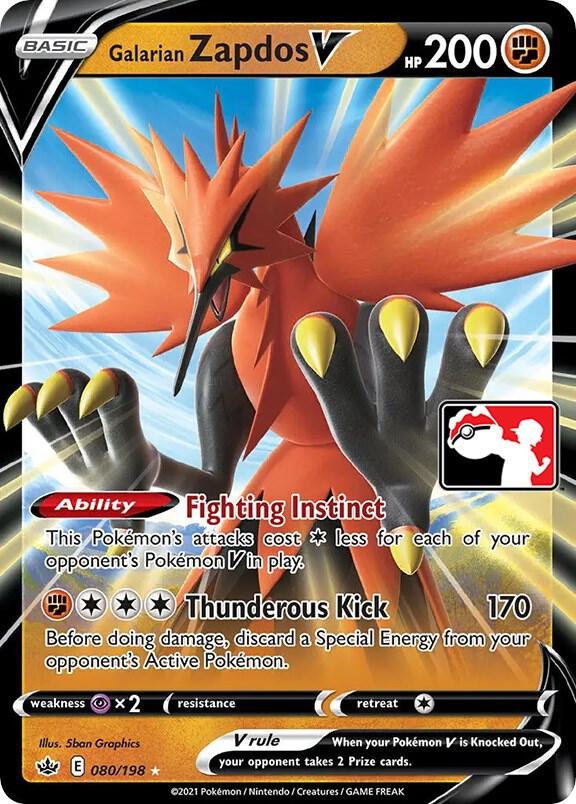 Galarian Zapdos V 080/198 Holofoil Prize Pack Series Cards