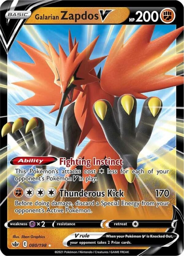 Galarian Zapdos V 080/198 Holofoil SWSH06: Chilling Reign