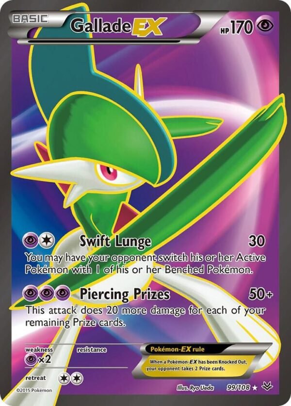 Gallade EX (99 Full Art) 99/108 Holofoil XY – Roaring Skies Gallade EX (99 Full Art) 99/108 Holofoil XY – Roaring Skies