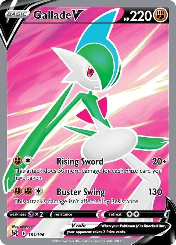 Gallade V (Full Art) 181/196 Holofoil SWSH11: Lost Origin