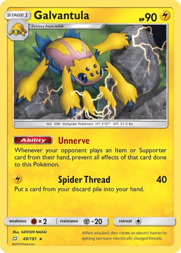 Galvantula 48/181 Reverse Holofoil SM – Team Up Galvantula 48/181 Reverse Holofoil SM – Team Up
