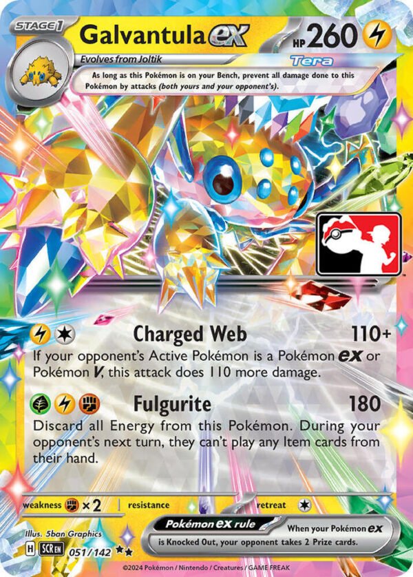 Galvantula ex 051/142 Holofoil Prize Pack Series Cards Galvantula ex 051/142 Holofoil Prize Pack Series Cards