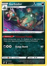 Garbodor | 118/192 | Reverse Holofoil | SWSH02: Rebel Clash