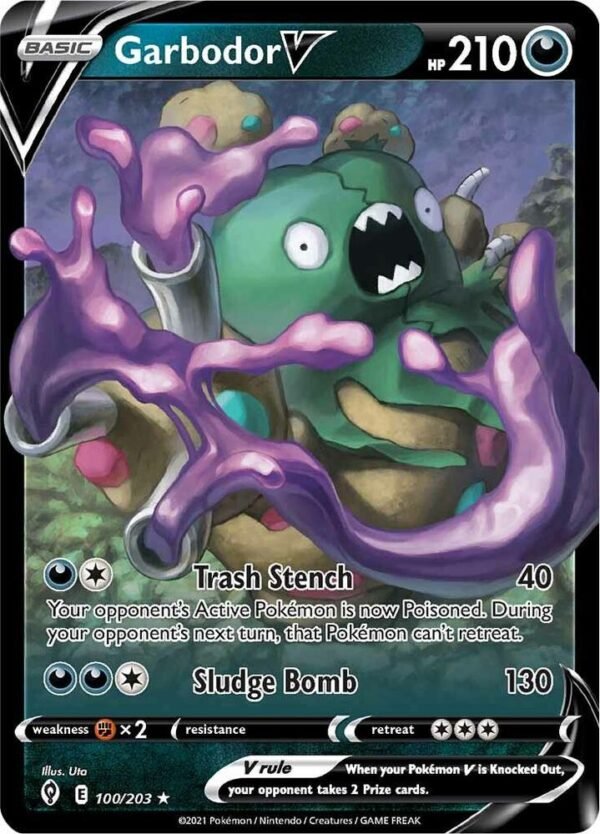 Garbodor V 100/203 Holofoil SWSH07: Evolving Skies Garbodor V 100/203 Holofoil SWSH07: Evolving Skies