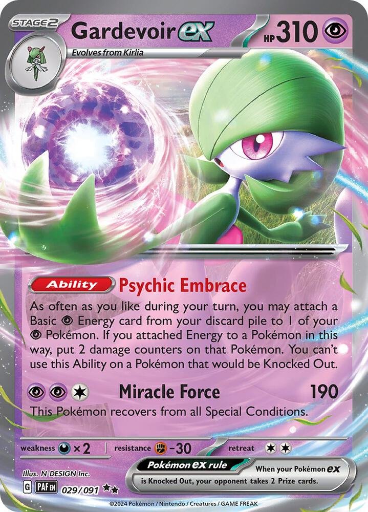 Gardevoir ex 029/091 Holofoil SV: Paldean Fates