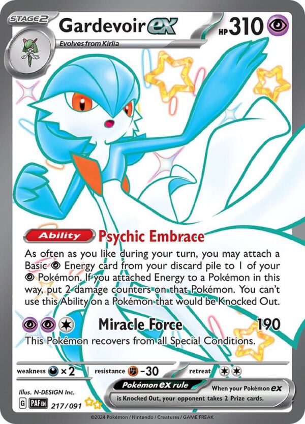 Gardevoir ex 217/091 Holofoil SV: Paldean Fates Gardevoir ex 217/091 Holofoil SV: Paldean Fates