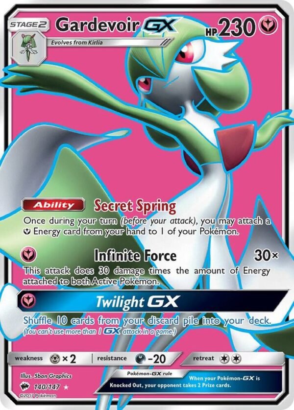 Gardevoir GX (Full Art) 140/147 Holofoil SM – Burning Shadows Gardevoir GX (Full Art) 140/147 Holofoil SM – Burning Shadows