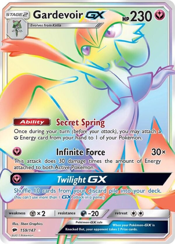 Gardevoir GX (Secret) 159/147 Holofoil SM – Burning Shadows