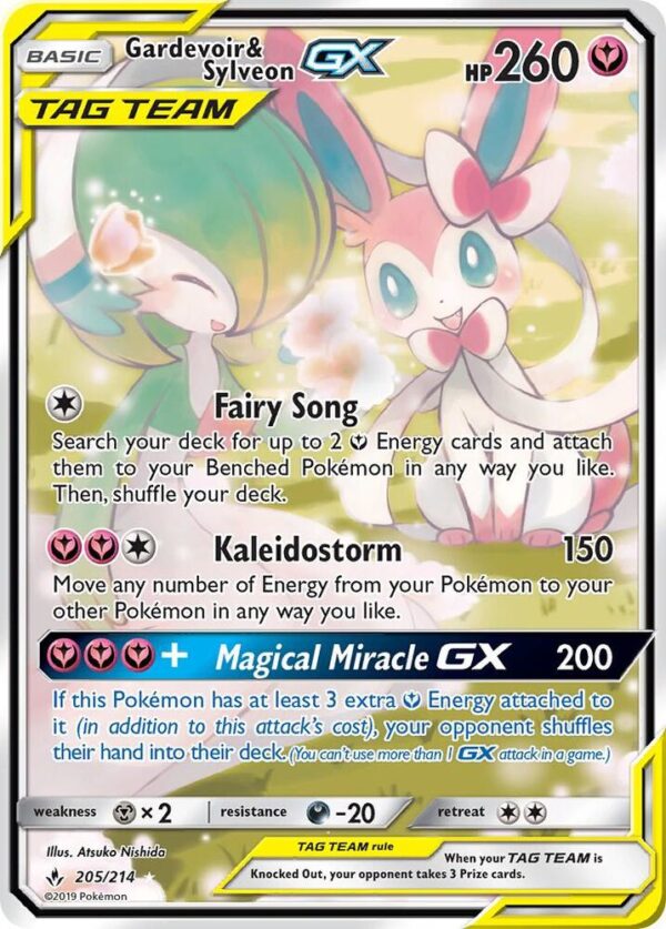 Gardevoir & Sylveon GX (205) (Alternate Full Art) 205/214 Holofoil SM – Unbroken Bonds
