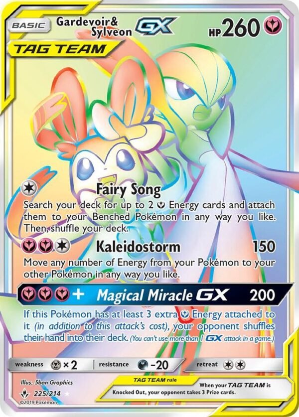 Gardevoir & Sylveon GX (Secret) 225/214 Holofoil SM – Unbroken Bonds