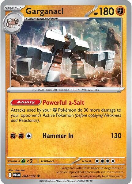 Garganacl 084/132 Reverse Holofoil ME01: Mega Evolution Garganacl 084/132 Reverse Holofoil ME01: Mega Evolution