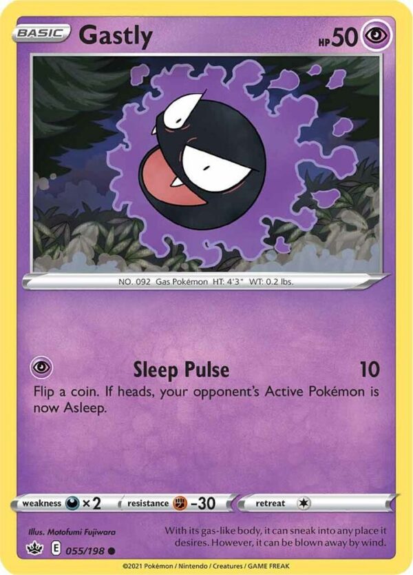 Gastly 055/198 Reverse Holofoil SWSH06: Chilling Reign