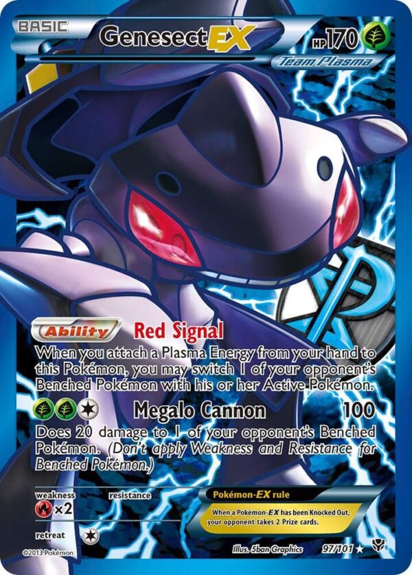 Genesect EX (Team Plasma) (97 Full Art) 97/101 Holofoil Plasma Blast Genesect EX (Team Plasma) (97 Full Art) 97/101 Holofoil Plasma Blast