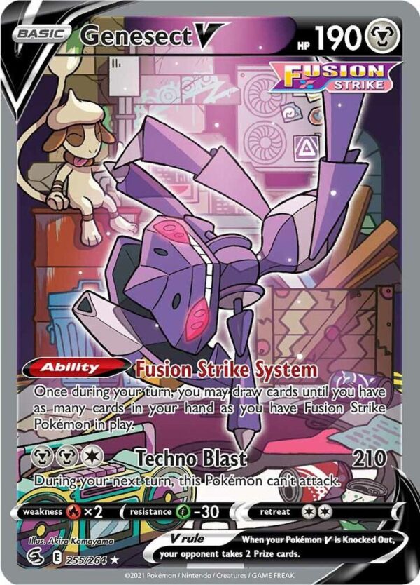 Genesect V (Alternate Full Art) 255/264 Holofoil SWSH08: Fusion Strike