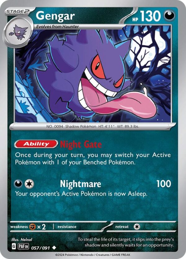 Gengar 057/091 Reverse Holofoil SV: Paldean Fates