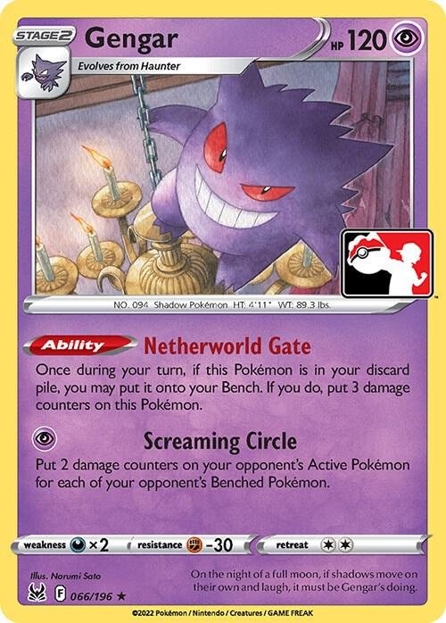 Gengar 066/196 Normal Prize Pack Series Cards Gengar 066/196 Normal Prize Pack Series Cards