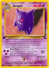Gengar (20) | 20/62 | 1st Edition | Fossil
