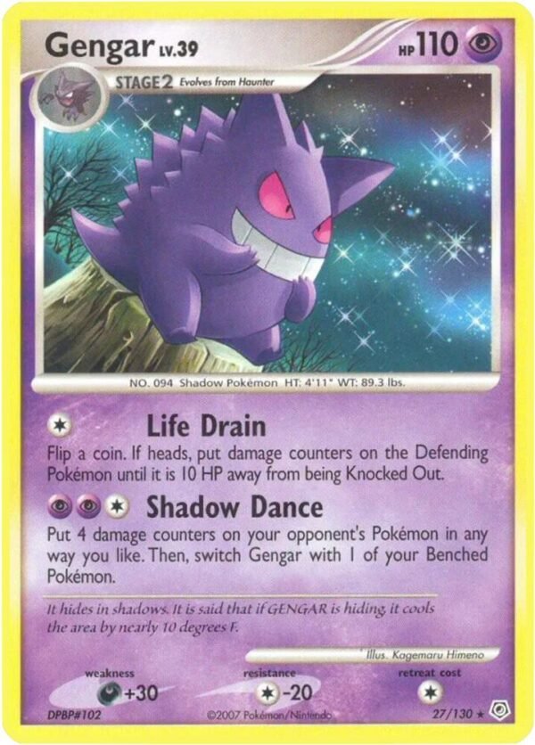 Gengar 27/130 Reverse Holofoil Diamond and Pearl
