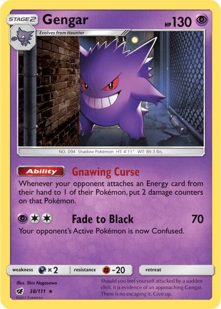 Gengar 38/111 Holofoil SM – Crimson Invasion