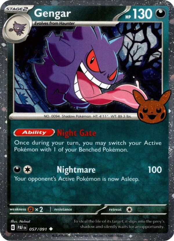 Gengar (Cosmos Holo) 057/091 Holofoil Trick or Trade BOOster Bundle 2024