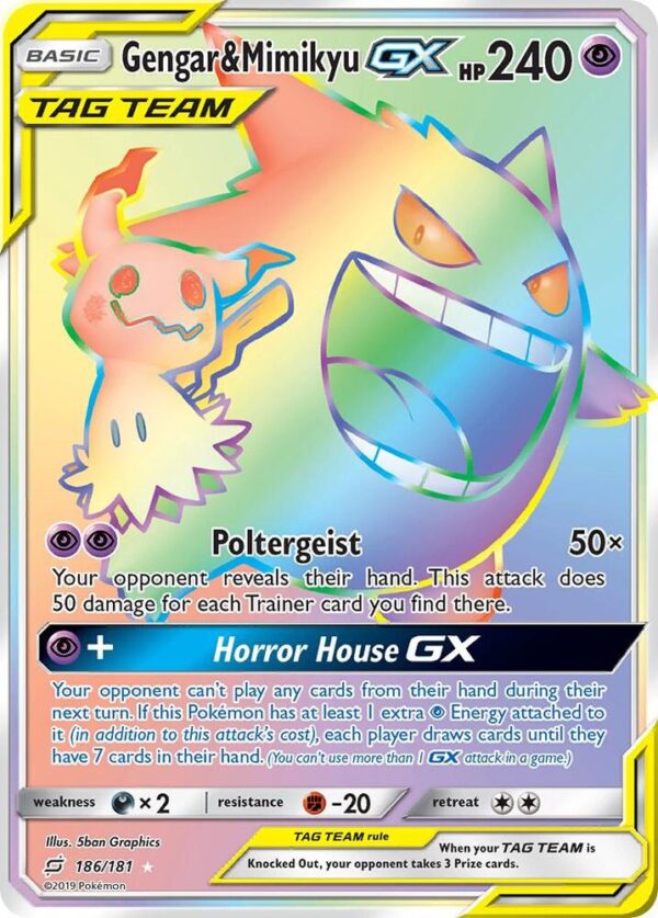 Gengar & Mimikyu GX (Secret) 186/181 Holofoil SM – Team Up Gengar & Mimikyu GX (Secret) 186/181 Holofoil SM – Team Up