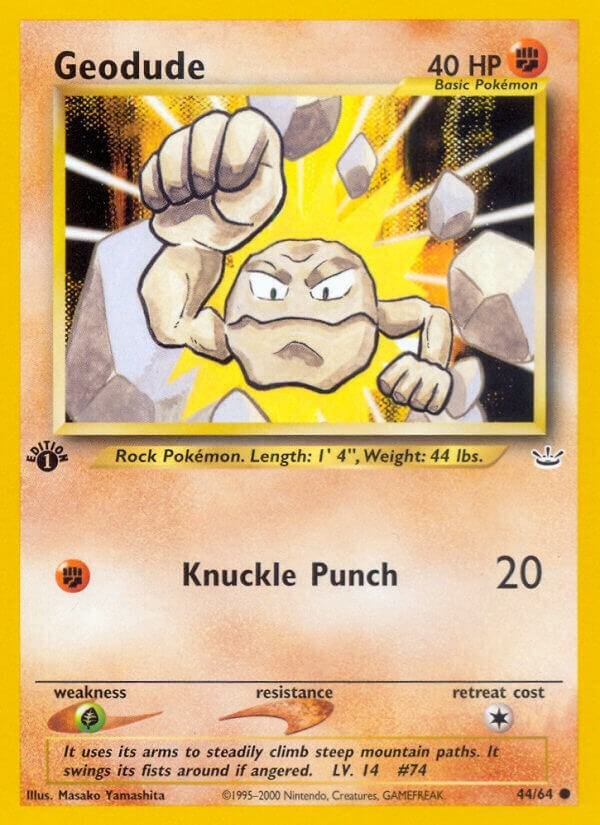 Geodude 44/64 1st Edition Neo Revelation Geodude 44/64 1st Edition Neo Revelation