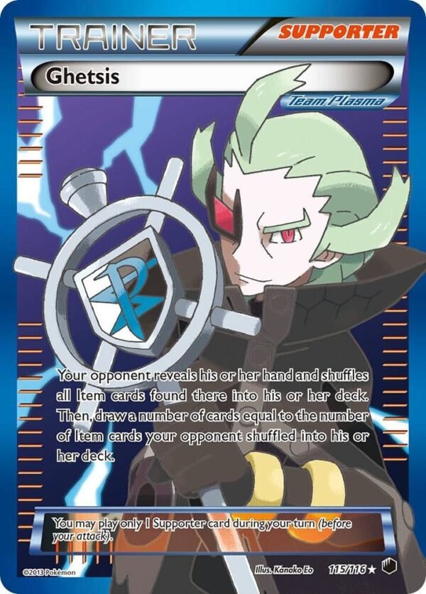 Ghetsis (Team Plasma) (Full Art) 115/116 Holofoil Plasma Freeze Ghetsis (Team Plasma) (Full Art) 115/116 Holofoil Plasma Freeze