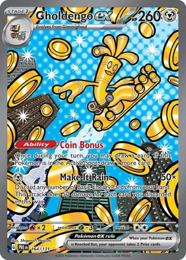 Gholdengo ex 164/131 Holofoil SV: Prismatic Evolutions Gholdengo ex 164/131 Holofoil SV: Prismatic Evolutions