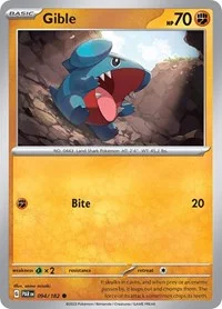 Gible | 094/182 | Reverse Holofoil | SV04: Paradox Rift