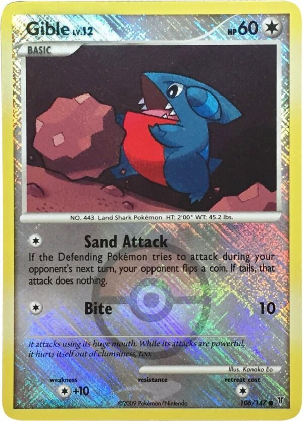 Gible 106/147 (Championship Promo) Reverse Holofoil League & Championship Cards