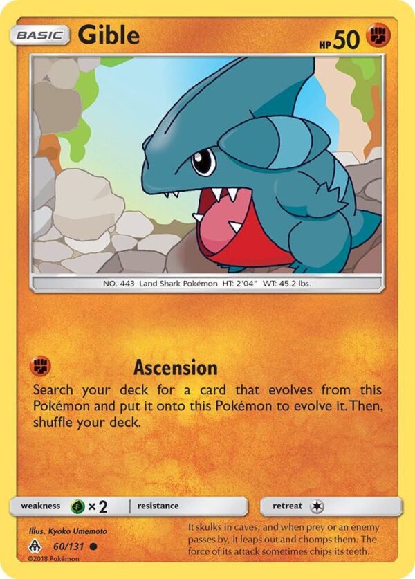 Gible 60/131 Reverse Holofoil SM – Forbidden Light Gible 60/131 Reverse Holofoil SM – Forbidden Light