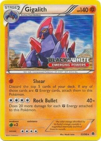 Gigalith 53/98 (Prerelease) [Staff] Holofoil Black and White Promos