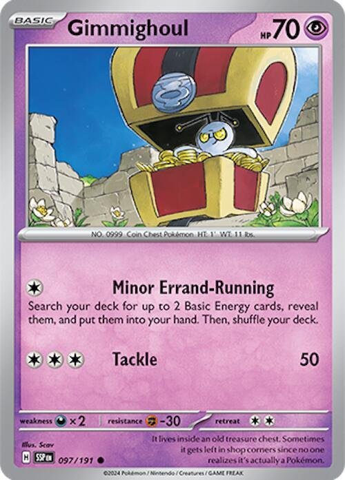 Gimmighoul 097/191 Reverse Holofoil SV08: Surging Sparks