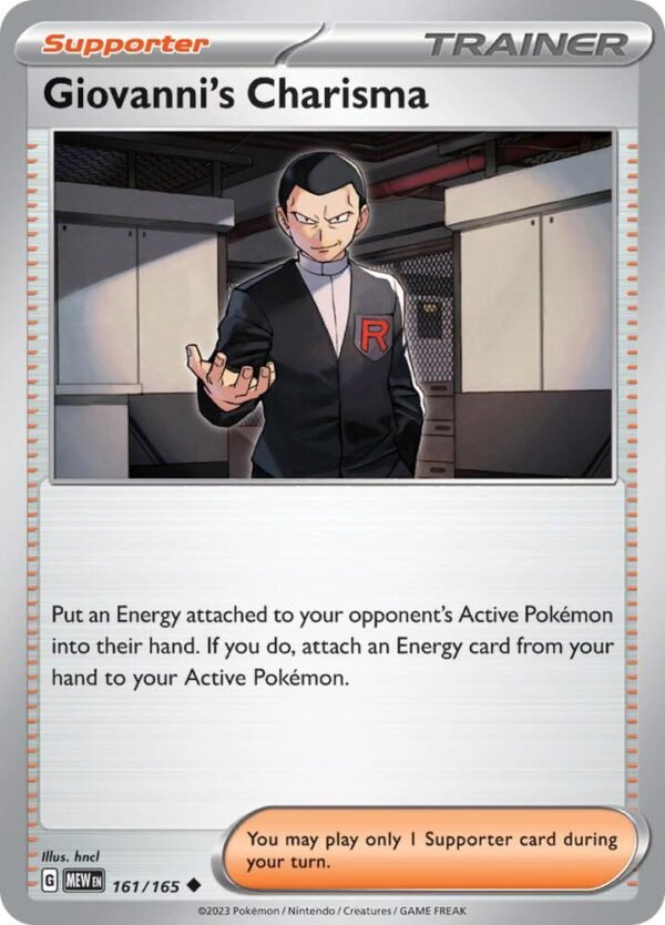Giovanni’s Charisma 161/165 Reverse Holofoil SV: Scarlet & Violet 151 Giovanni’s Charisma 161/165 Reverse Holofoil SV: Scarlet & Violet 151