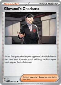 Giovanni's Charisma | 161/165 | Reverse Holofoil | SV: Scarlet & Violet 151