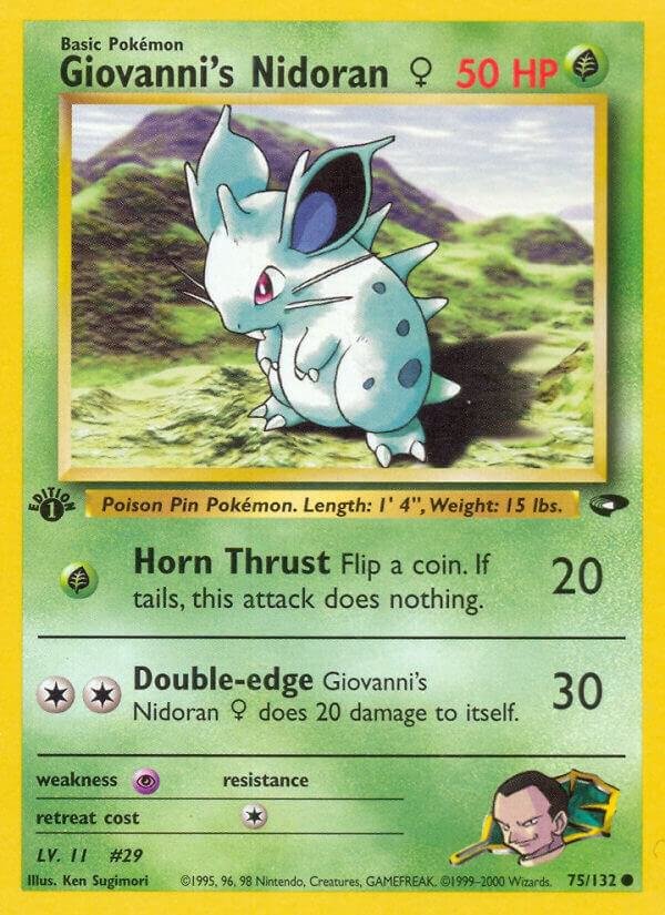 Giovanni’s Nidoran F 075/132 1st Edition Gym Challenge