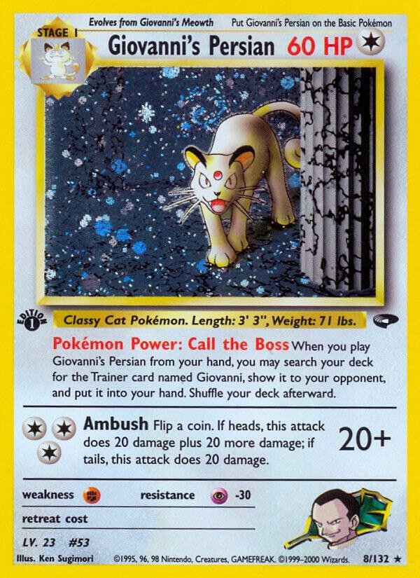 Giovanni’s Persian 008/132 1st Edition Holofoil Gym Challenge Giovanni’s Persian 008/132 1st Edition Holofoil Gym Challenge
