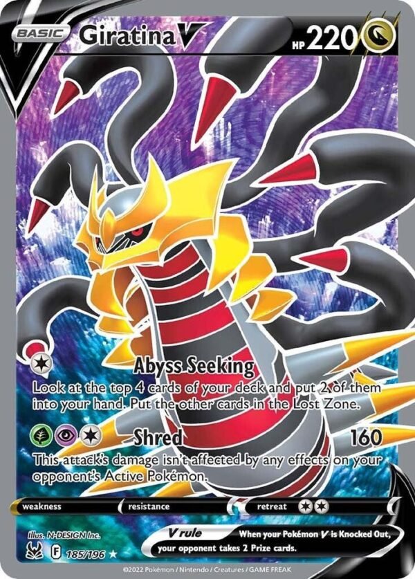 Giratina V (Full Art) 185/196 Holofoil SWSH11: Lost Origin
