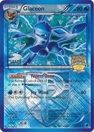 Glaceon 23/116 (City Championships) [Staff] 023/116 Holofoil League & Championship Cards