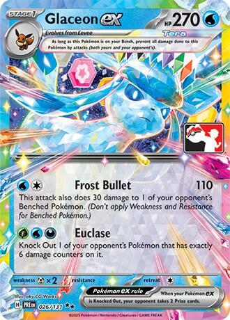 Glaceon ex 026/131 Holofoil Prize Pack Series Cards Glaceon ex 026/131 Holofoil Prize Pack Series Cards