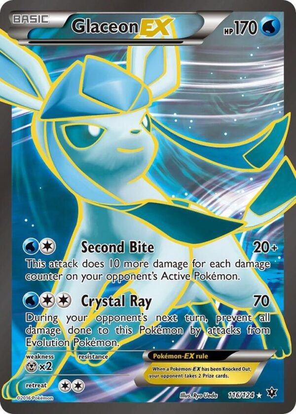Glaceon EX (Full Art) 116/124 Holofoil XY – Fates Collide Glaceon EX (Full Art) 116/124 Holofoil XY – Fates Collide