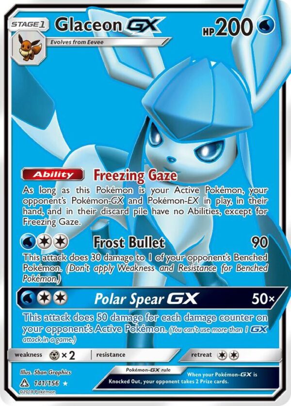 Glaceon GX (Full Art) 141/156 Holofoil SM – Ultra Prism