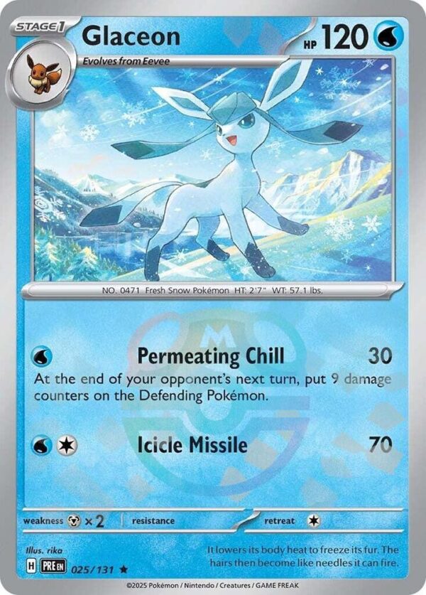 Glaceon (Master Ball Pattern) 025/131 Holofoil SV: Prismatic Evolutions Glaceon (Master Ball Pattern) 025/131 Holofoil SV: Prismatic Evolutions