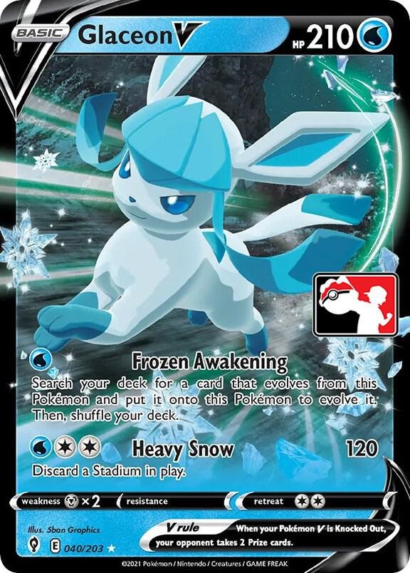 Glaceon V 040/203 Holofoil Prize Pack Series Cards