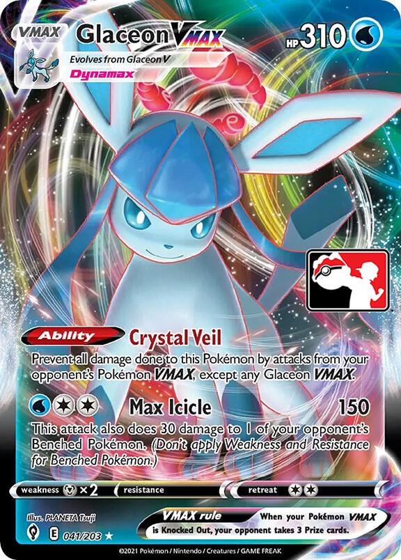 Glaceon VMAX 041/203 Holofoil Prize Pack Series Cards Glaceon VMAX 041/203 Holofoil Prize Pack Series Cards