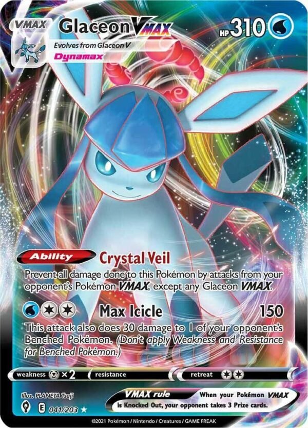 Glaceon VMAX 041/203 Holofoil SWSH07: Evolving Skies