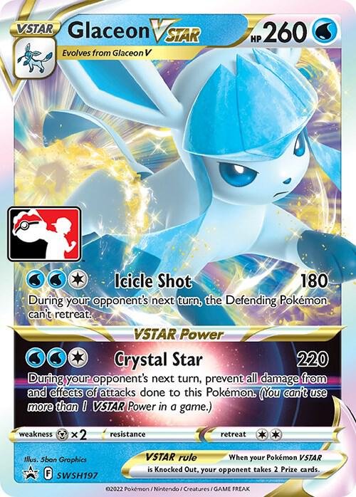 Glaceon VSTAR SWSH197 Holofoil Prize Pack Series Cards Glaceon VSTAR SWSH197 Holofoil Prize Pack Series Cards