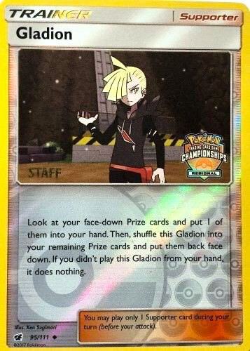 Gladion 95/111 (Regional Championships) [Staff] 095/111 Reverse Holofoil League & Championship Cards
