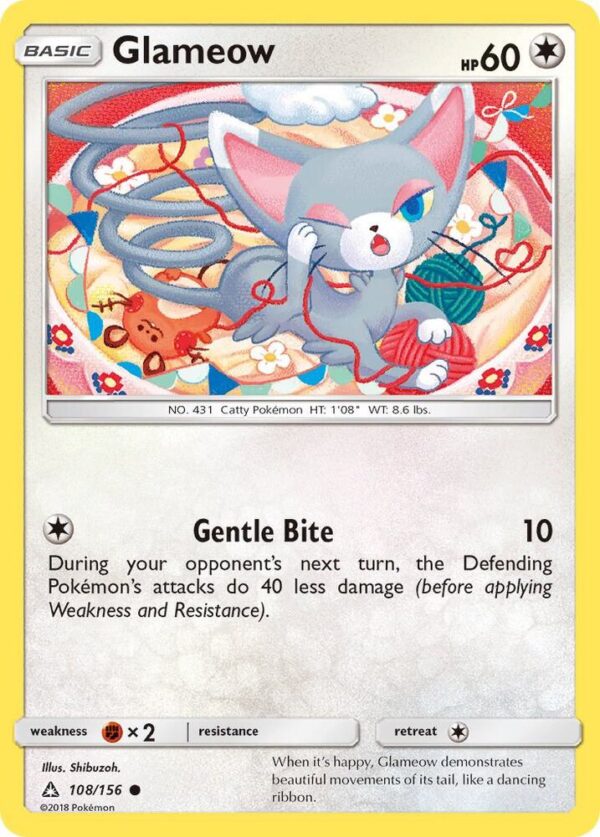 Glameow 108/156 Reverse Holofoil SM – Ultra Prism
