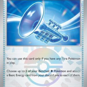 Glass Trumpet (Poke Ball Pattern) 110/131 Holofoil SV: Prismatic Evolutions Glass Trumpet (Poke Ball Pattern) 110/131 Holofoil SV: Prismatic Evolutions
